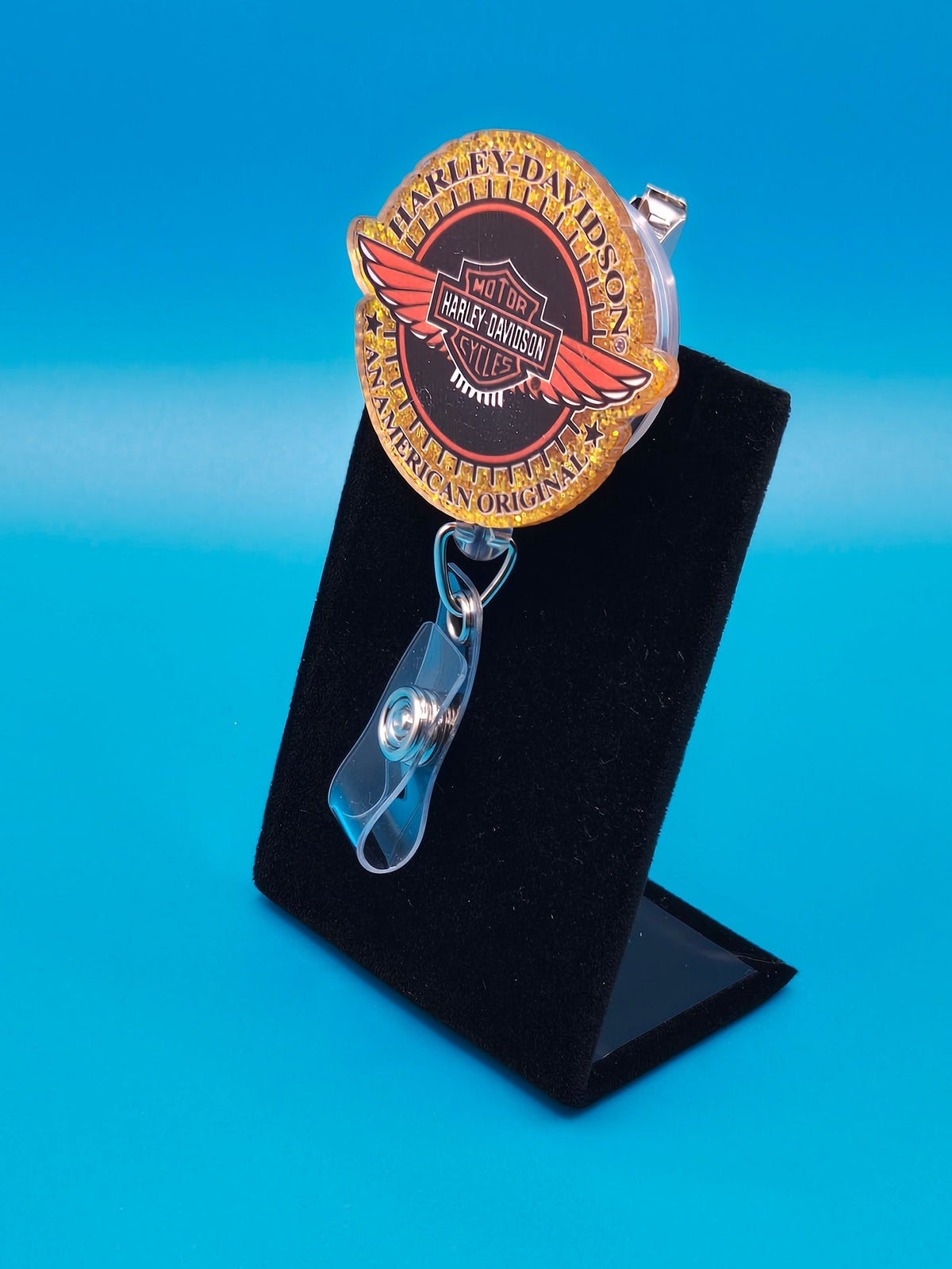Motorcycle Themed Acrylic Badge Reel
