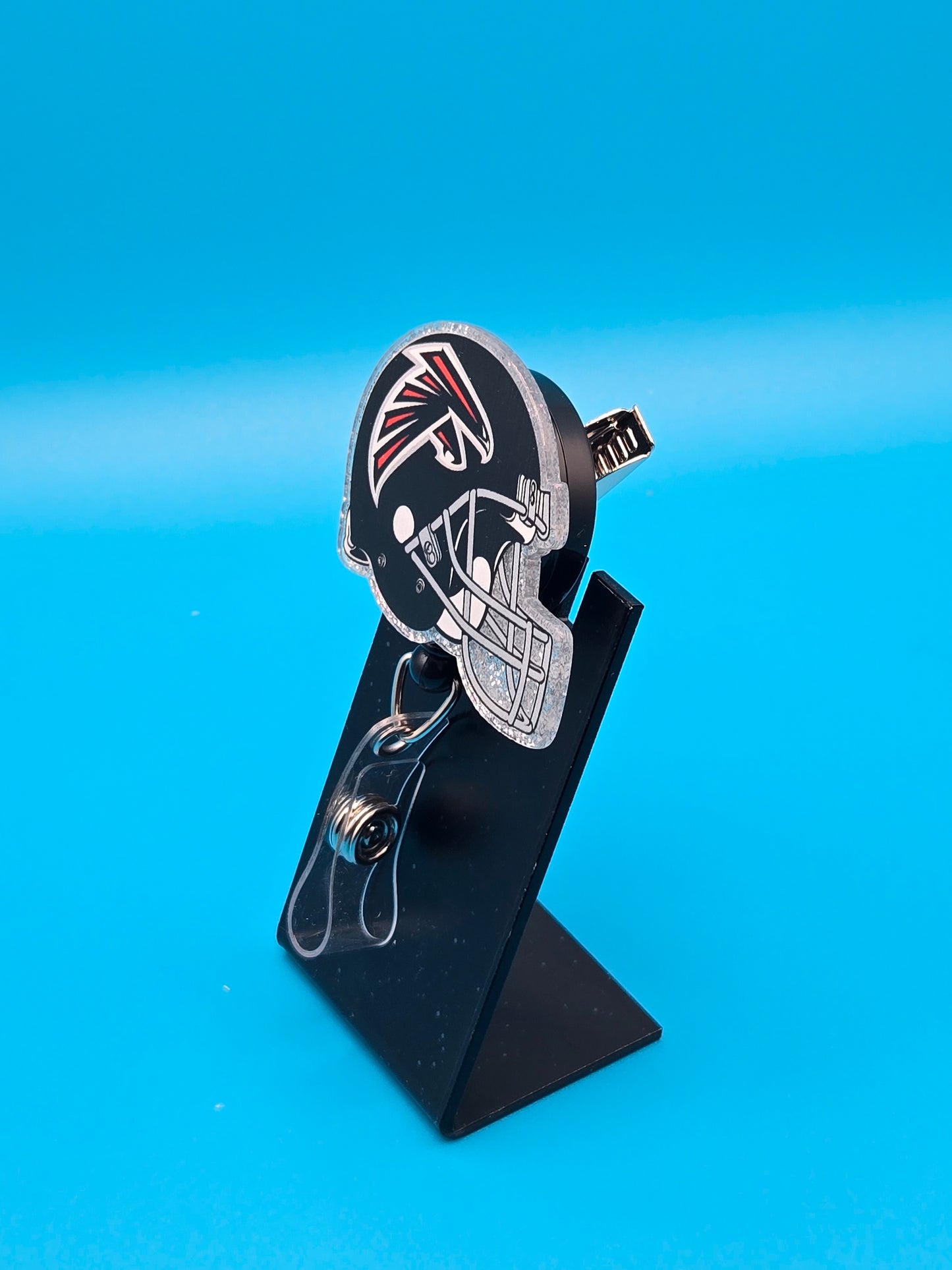Sports Themed Football Helmet Acrylic Badge Reel
