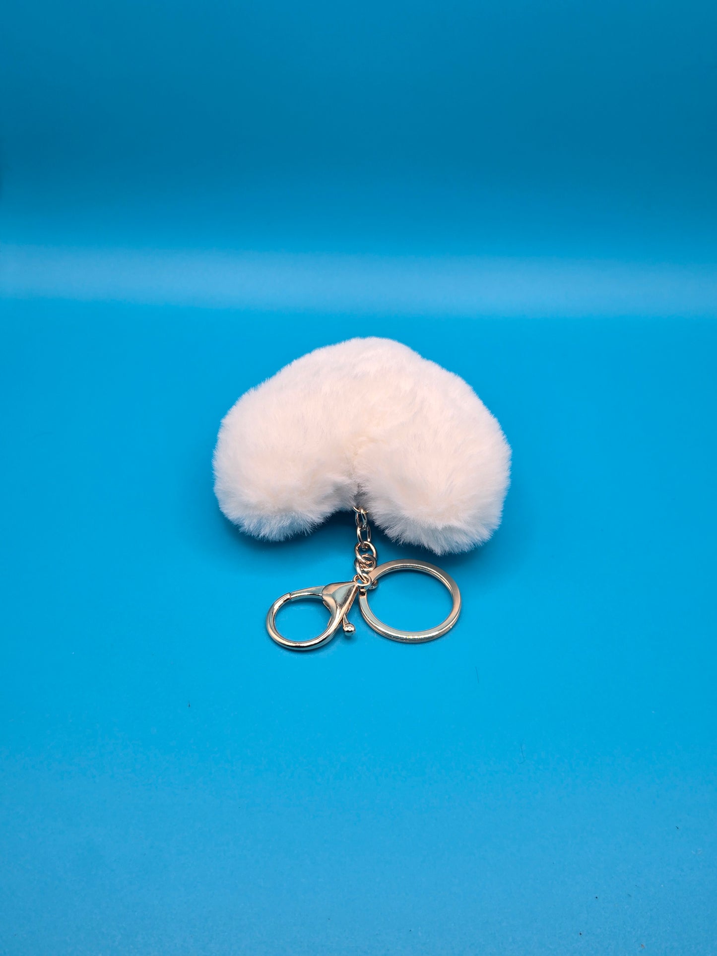 Fuzzy Plush Heart Keychain