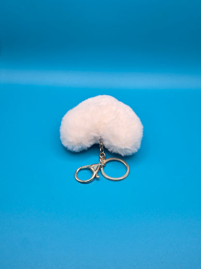 Fuzzy Plush Heart Keychain