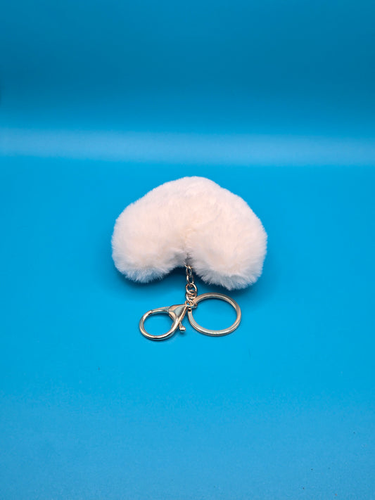 Fuzzy Plush Heart Keychain