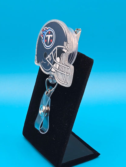 Sports Themed Football Helmet Acrylic Badge Reel