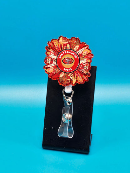 Sports Themed Football Acrylic Badge Reel
