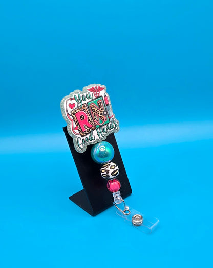 You RN Good Hands Acrylic Badge Reel