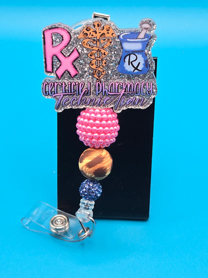 Certified Pharmacy Tech Acrylic Badge Reel