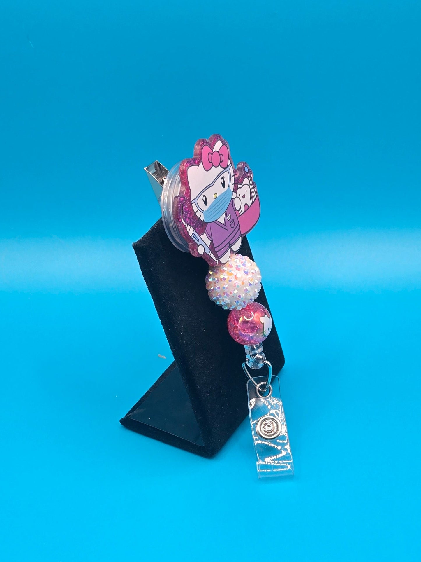 Dental Kitty Acrylic Badge Reel