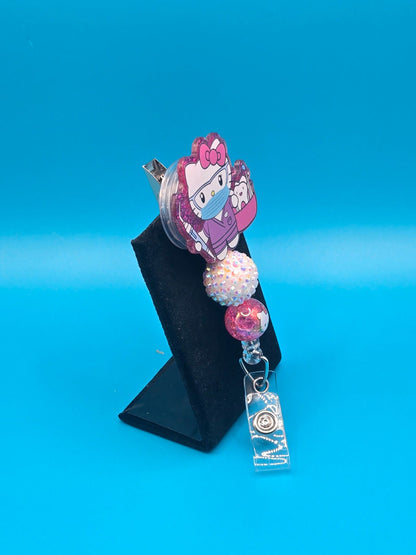 Dental Kitty Acrylic Badge Reel