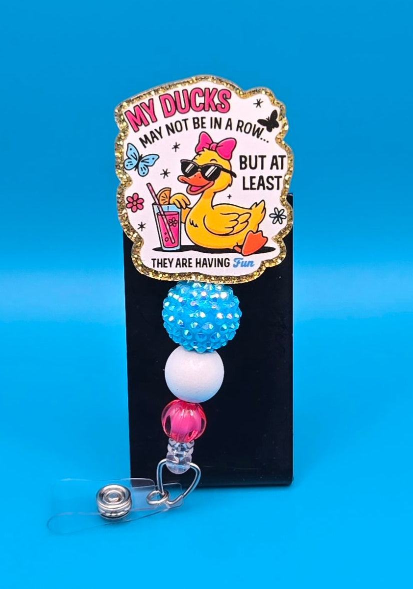 Ducks Are Having Fun, Acrylic Badge Reel