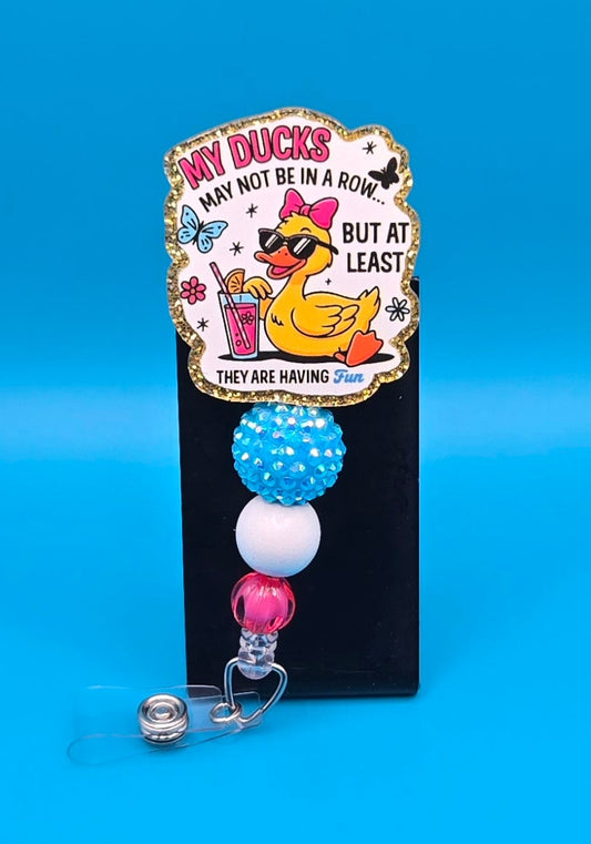 Ducks Are Having Fun, Acrylic Badge Reel