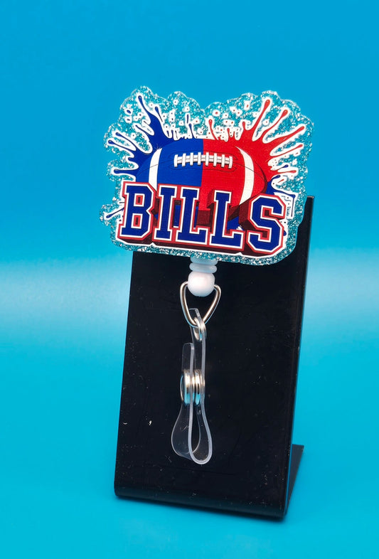 Sports Themed Football Acrylic Badge Reel