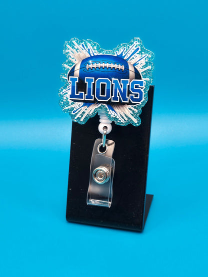 Sports Themed Football Acrylic Badge Reel