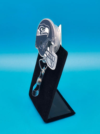 Sports Themed Football Helmet Acrylic Badge Reel