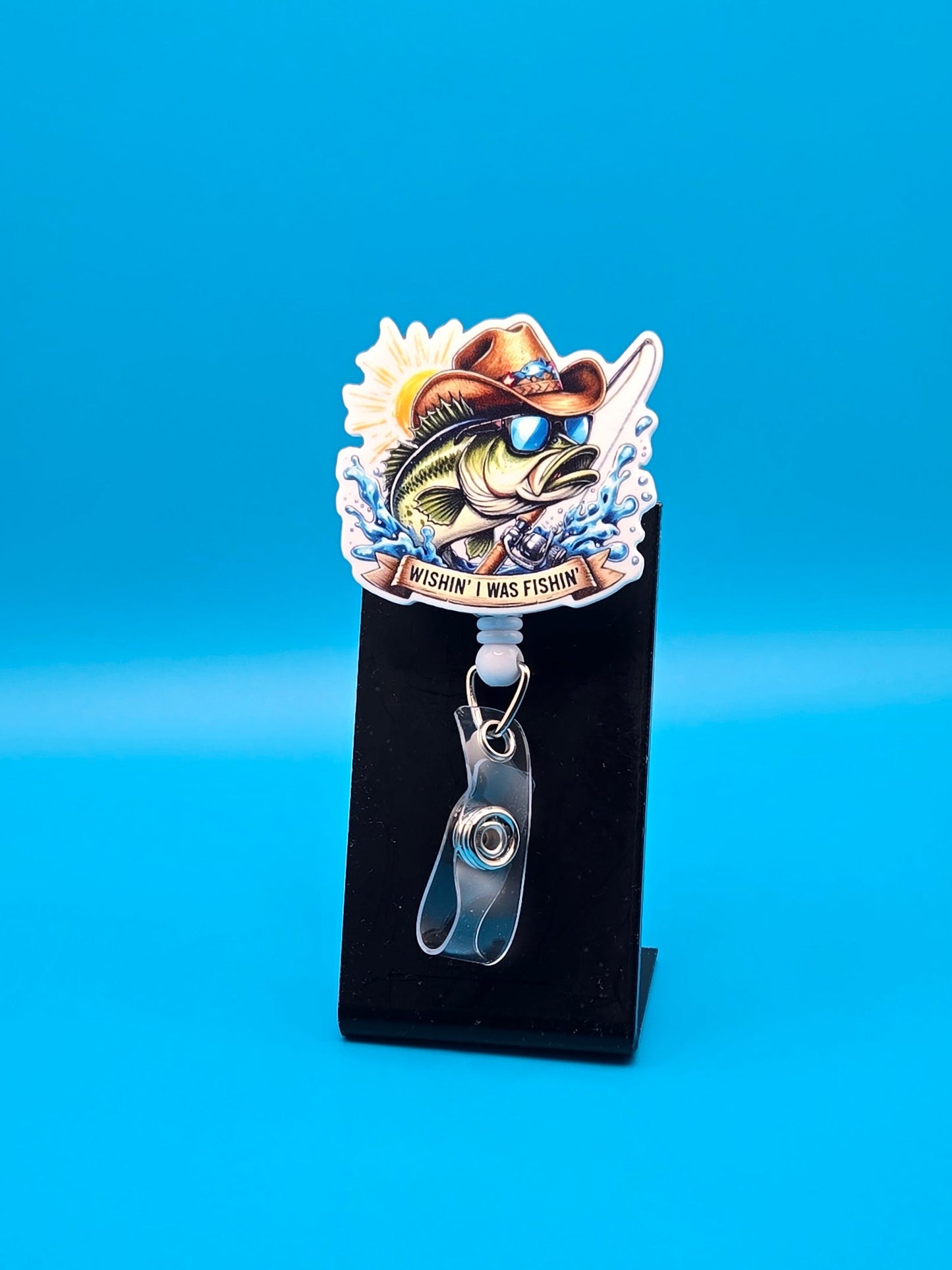 Wish I Was Fishing, Acrylic Badge Reel