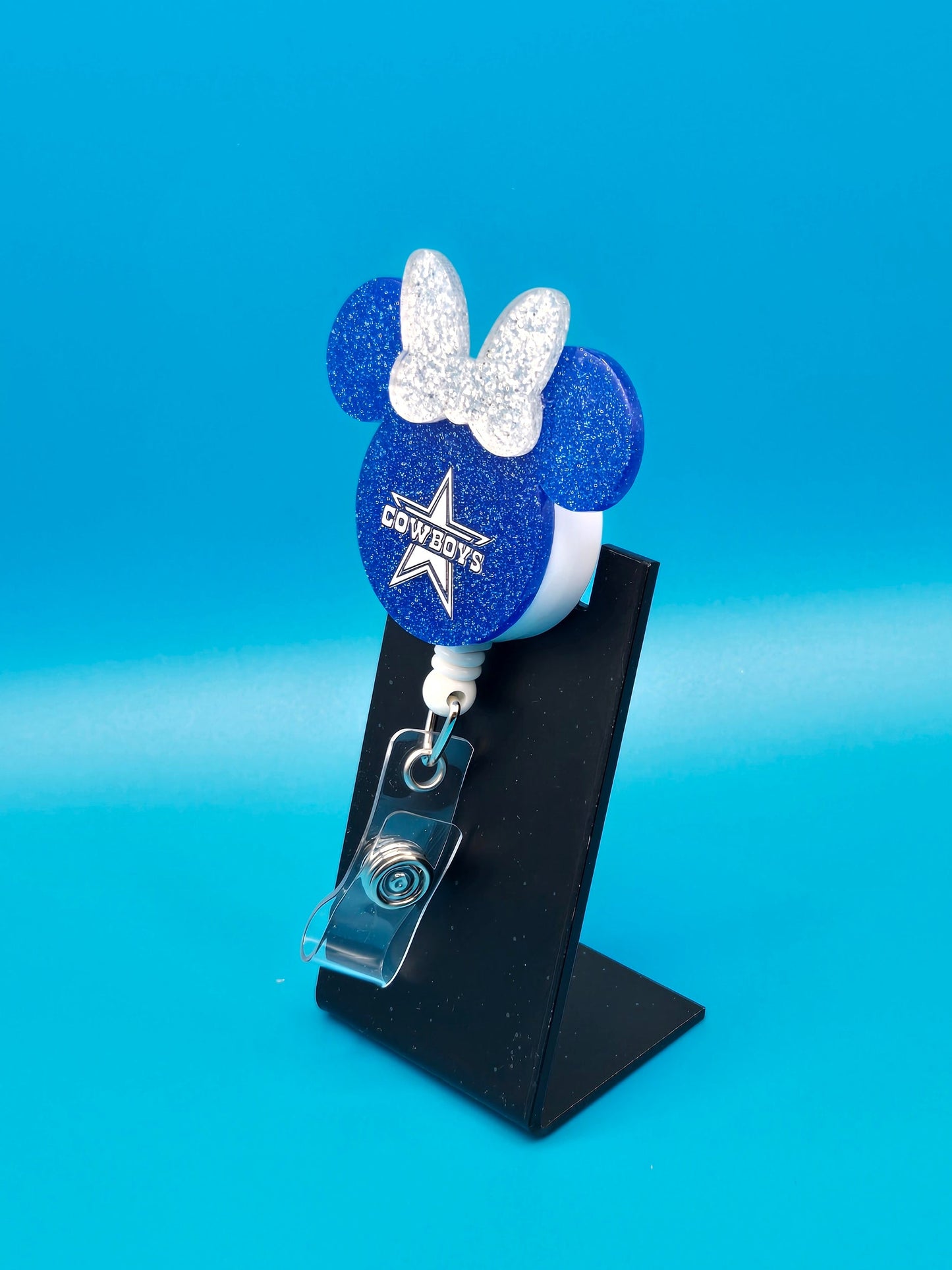Sports Themed Mouse Profile Football Acrylic Badge Reel