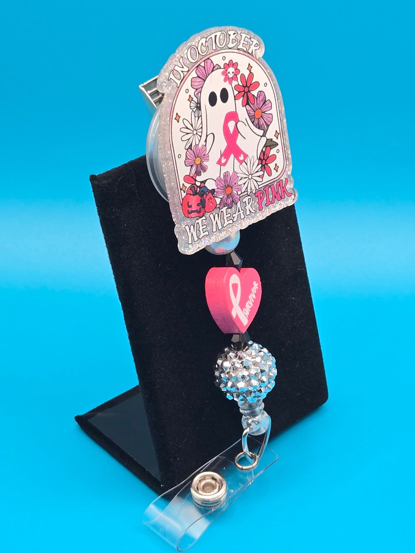 In October, We Wear Pink, Acrylic Badge Reel
