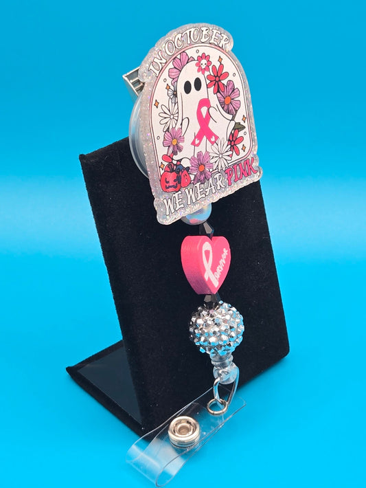 In October, We Wear Pink, Acrylic Badge Reel
