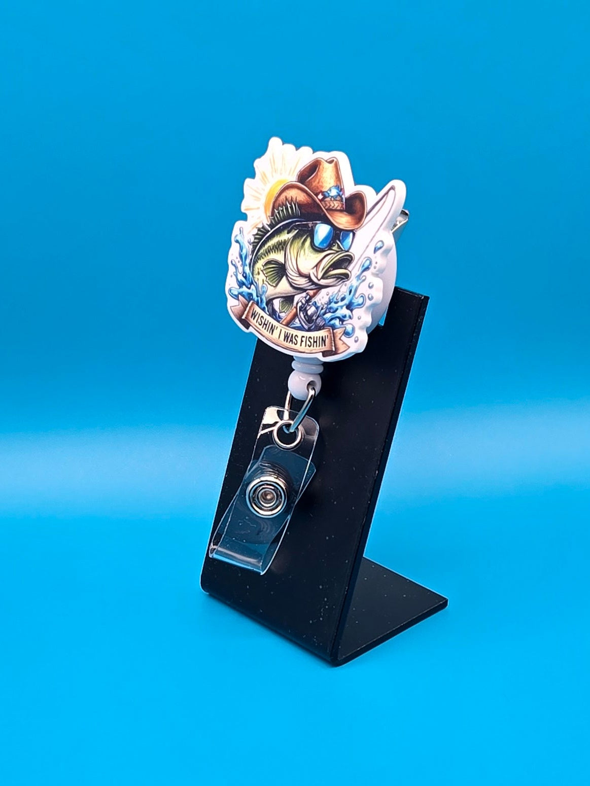 Wish I Was Fishing, Acrylic Badge Reel