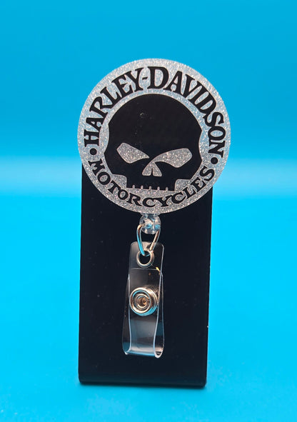Motorcycle Themed Acrylic Badge Reel