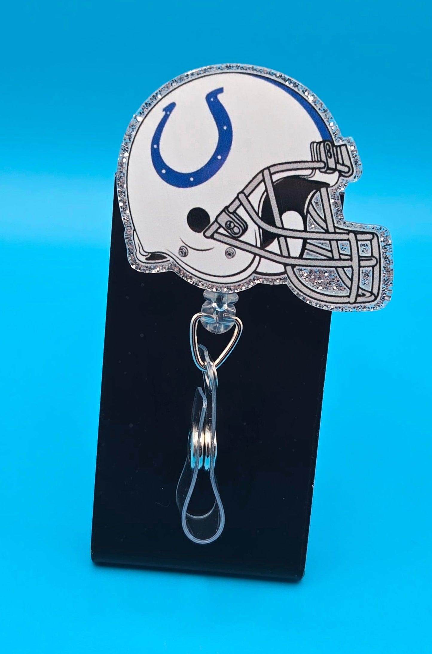 Sports Themed Football Helmet Acrylic Badge Reel