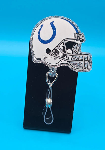 Sports Themed Football Helmet Acrylic Badge Reel
