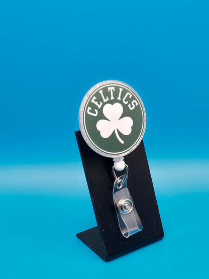 Sports Themed Basketball Acrylic Badge Reel