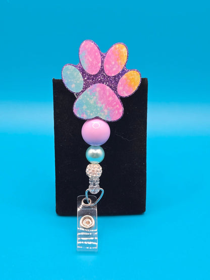 Galaxy Paw Acrylic Badge Reel