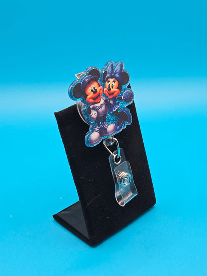 Sports Themed Mouse Profile Baseball Acrylic Badge Reel