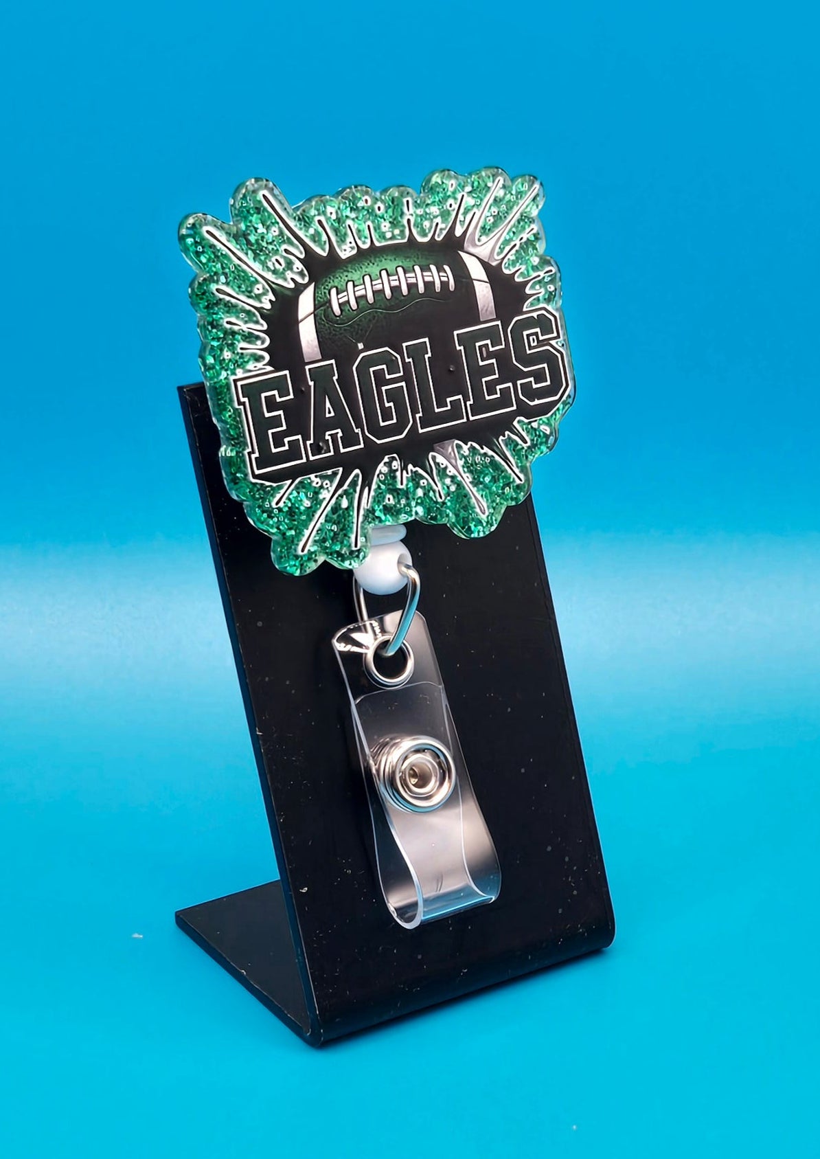 Sports Themed Football Acrylic Badge Reel