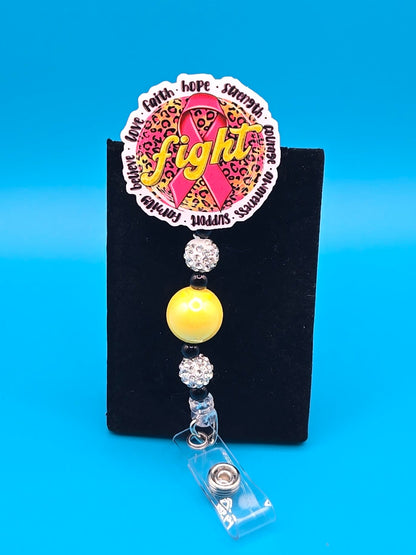 Fight Acrylic Badge Reel