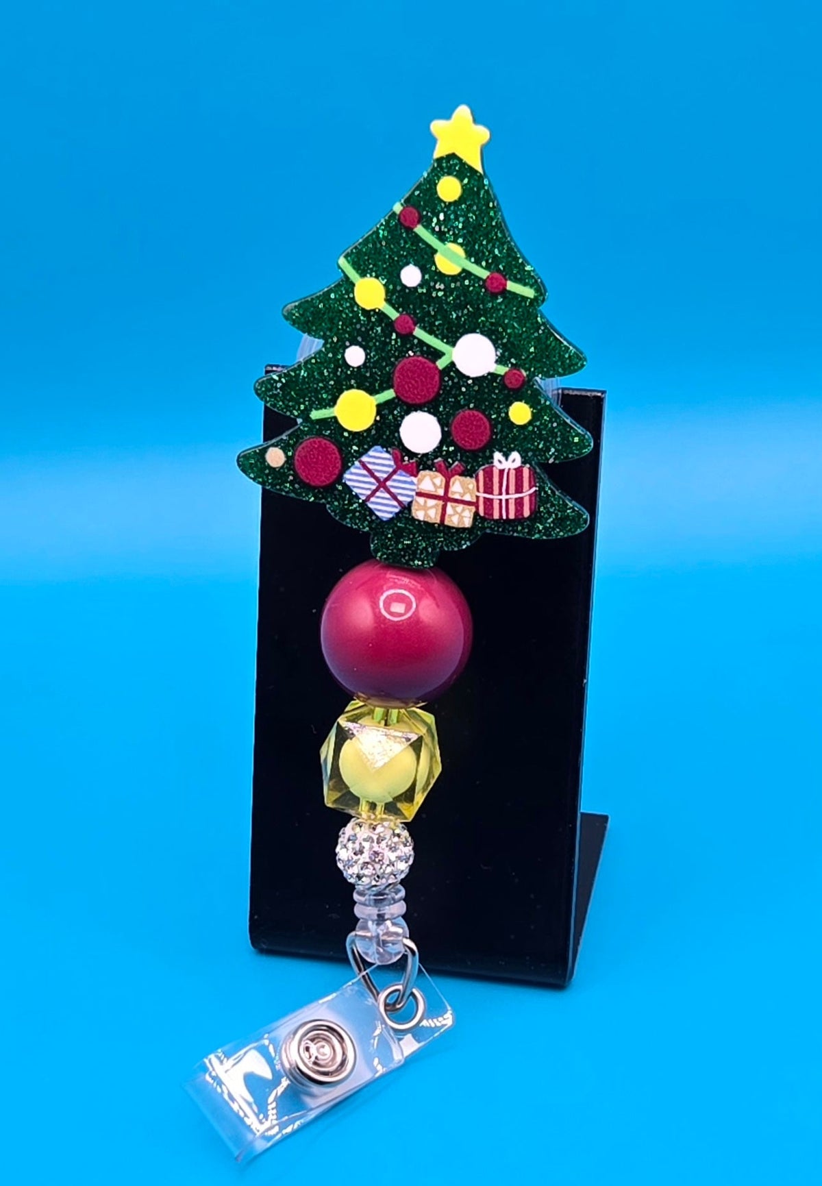 Christmas Tree Acrylic Badge Reel
