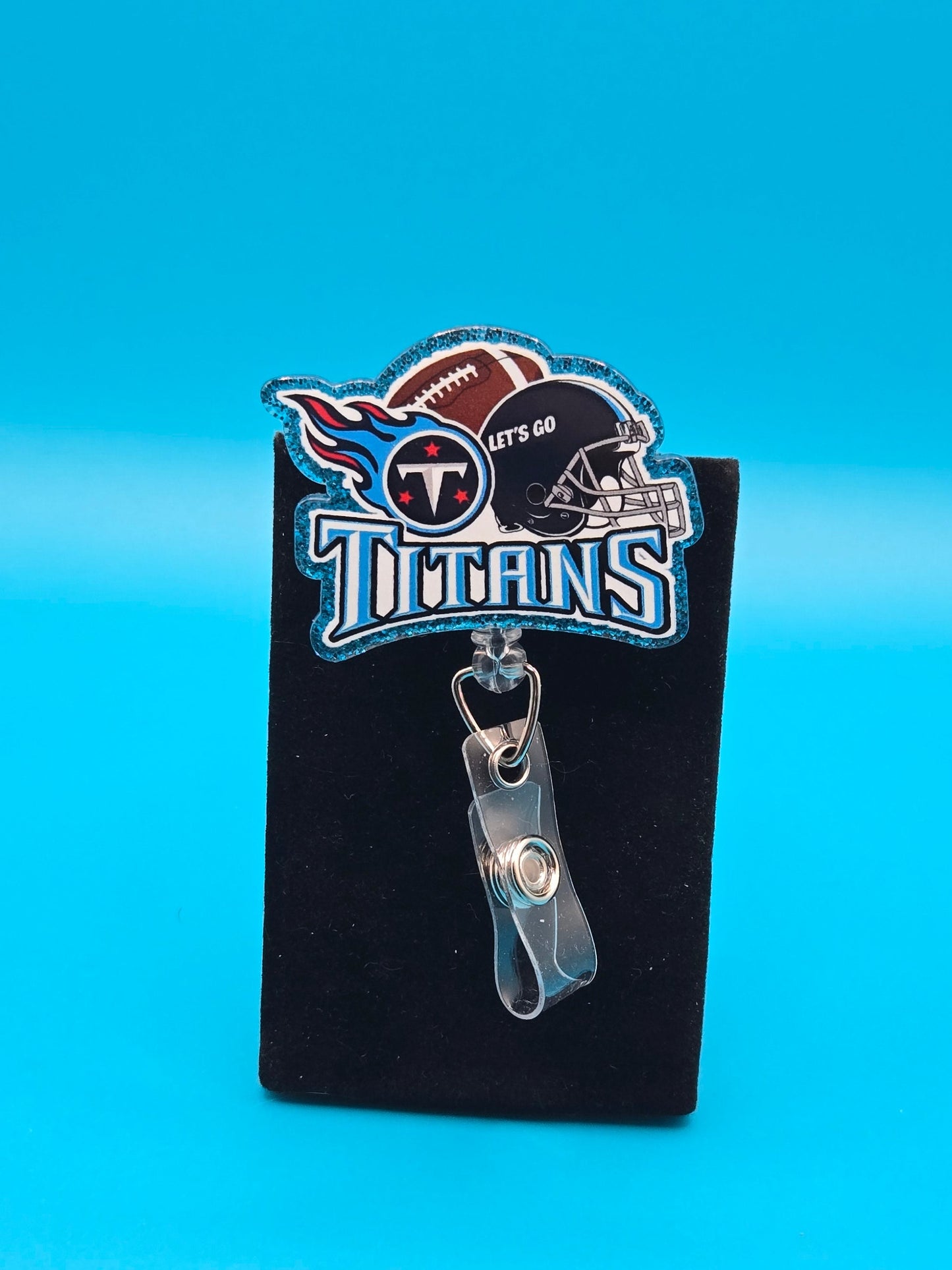Sports Themed Football Acrylic Badge Reel