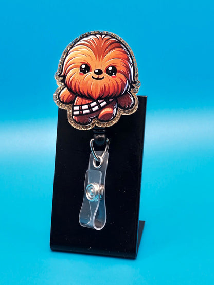 Hairy Alien Soilder Acrylic Badge Reel